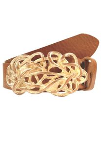 Damen Ledergürtel, braun, casual,modisch, Gr. 100, RETTUNGSRING BY SHOWROOM 019, unifarben, Leder, Gürtel, »Gump Wood«, mit austauschbarer Schließe