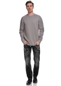 Rusty Neal Herren Sweatshirt, grau, Gr. XL, unifarben, 70% Baumwolle, 30% Polyester, Sweatshirts, mit geripptem Ärmeldesign