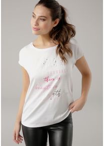 Laura Scott Damen Shirtbluse, pink, feminin, Gr. 34, unifarben, bedruckt, metallic, Web, Single Jersey, Obermaterial: 100% Polyester. Rückenteil: 95%