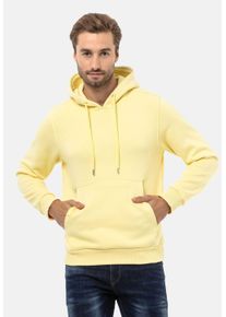 Cipo & Baxx CIPO & BAXX Herren Sweatshirt "Sweatshirts", gelb, Basic, Gr. XS, unifarben, 70% Baumwolle;30% Polyester, Sweatshirts, mit Kapuze, CL557