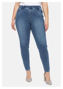 sheego Damen Stretch-Jeans "Große Größen", blau, casual, Gr. 92, unifarben, Obermaterial: 76% Baumwolle, 22% Polyester, 2% Elasthan, Jeans, mit