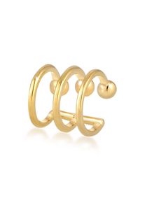 Elli Damen Single-Ohrhaken "Ear Cuffs 3er Ohrklemme Kugel Trend 925er Silber", OneSize, ohne Stein, Silber 925 (Sterlingsilber), gold, Silber 925
