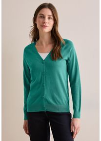 Cecil Damen Cardigan, grün, casual, Gr. M, unifarben, Web, 60% Baumwolle, 40% Viskose, Strickjacken, mit Knopfleiste