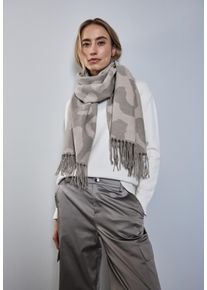Street One Damen Halstuch, grau, casual, gemustert, Stoff, 65% Polyester, 35% Viskose, Modetücher, mit grafischem Muster