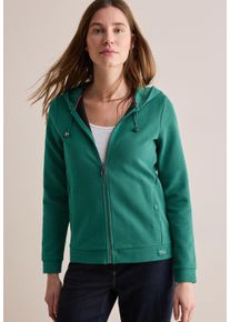 Cecil Damen Cardigan, grün, casual, Gr. L, unifarben, Web, 55% Baumwolle, 42% Polyester, 3% Elasthan, Strickjacken, im soften Baumwoll-Mix