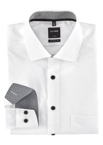 OLYMP Herren Businesshemd "Luxor modern fit", grau, modisch, Gr. 38, Web, Obermaterial: 100% Baumwolle, Hemden, mit kontrastfarbigen Details