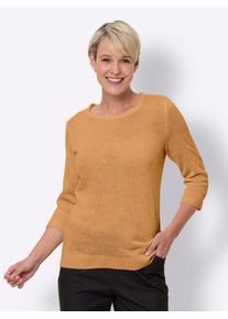 Classic Basics Damen 3/4 Arm-Pullover "Rundhals-Pullover", rot, Gr. 52, unifarben, 100% Polyacryl, Pullover