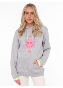 Zwillingsherz Damen Hoodie "Hoodie "Optimism"", grau, modisch, Gr. LXL, Sweatware, Obermaterial: 50% Baumwolle, 50% Polyester, Sweatshirts, Mini Me