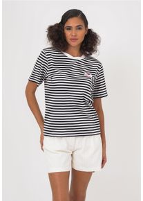 FRESHLIONS Damen T-Shirt "Fitore", schwarz, casual, Gr. M, gestreift, 100% Baumwolle, Shirts, in tollem Streifen-Design
