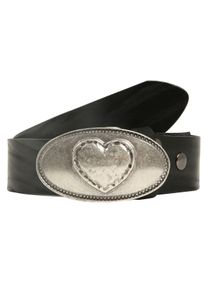 Damen Ledergürtel, schwarz, casual,modisch, Gr. 90, RETTUNGSRING BY SHOWROOM 019, unifarben, Leder, Gürtel, mit austauschbarer Schließe »Herz Oval