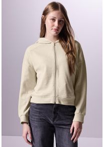 Damen Cardigan, beige, casual, Gr. 36, STREET ONE STUDIO, unifarben, Web, 65% Baumwolle, 30% Polyester, 5% Elasthan, Strickjacken, aus Baumwolle mit