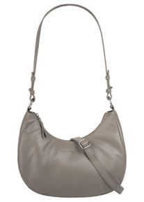 Bruno Banani Damen Umhängetasche, grau, Leder, unifarben, leicht glänzend, Taschen, echt Leder