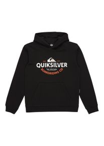 Quiksilver Kinder Kapuzensweatshirt "TYPED OUT HOODIE YOUTH", schwarz, sportlich, Gr. 10, unifarben, Jersey, Obermaterial: 55% Baumwolle, 45%