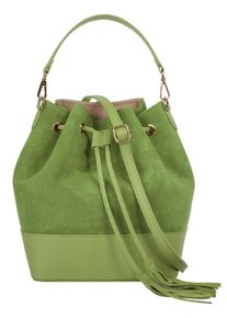 Samantha Look Damen Umhängetasche, grün, Leder, Taschen, echt Leder, Made in Italy