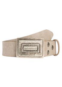 Damen Ledergürtel, grau, casual,modisch, Gr. 110, RETTUNGSRING BY SHOWROOM 019, unifarben, Leder, Gürtel, mit austauschbarer Schließe »Rechteck