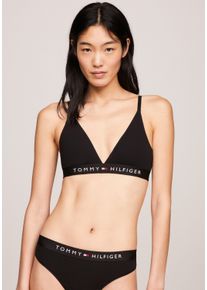 Damen Bralette-BH "UNLINED TRIANGLE", Tommy Hilfiger Underwear, Gr. XL, schwarz, Jersey, Obermaterial: 95% Baumwolle, 5% Elasthan, unifarben, Basic,