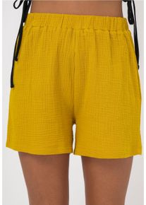 FRESHLIONS Damen Shorts "Zara", gelb, sportlich, Gr. M, unifarben, 100% Baumwolle, Hosen, im einfarbigen Design