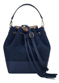 Samantha Look Damen Umhängetasche, blau, Leder, Taschen, echt Leder, Made in Italy