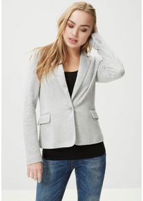 Véro Moda VERO MODA Damen Jerseyblazer "VMJULIA LS BLAZER", grau, feminin, Gr. 36, meliert, Piquu00e9, Jersey, Obermaterial: 66% Polyester, 34% Baumwolle,