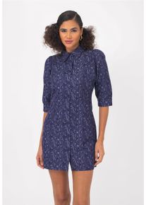 FRESHLIONS Damen Jerseykleid "Neria", blau, casual, Gr. XL, Batikmuster, 100% Polyester, Kleider, im klassischen Design