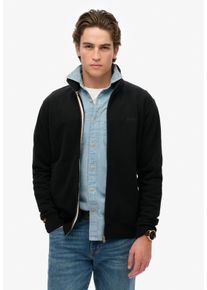 Superdry Herren Sweatshirt "ESSENTIAL LOGO TRACK TOP", schwarz, modisch, Gr. XXL, meliert, angeraute Sweatware, Obermaterial: 70% Baumwolle, 30%