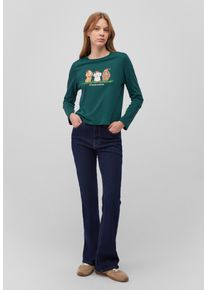 Mavi Damen Langarmshirt "CUTENESS LONGSLEEVE", grün, feminin, Gr. XL, bedruckt, 100% Baumwolle, Shirts, Longsleeve X-Mas