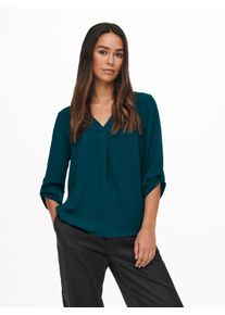 Jacqueline de Yong JDY Damen Shirtbluse "JDYDIVYA LIFE 3/4 TOP WVN NOOS", grün, modisch, Gr. 40, unifarben, Jersey, Obermaterial: 100% Polyester, Blusen