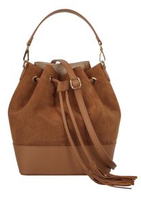 Samantha Look Damen Umhängetasche, braun, Leder, Taschen, echt Leder, Made in Italy