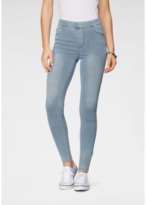 Arizona Damen Jogg Pants "High Waist", blau, Basic, Gr. 52, Jersey, Obermaterial: 62% Baumwolle, 28% Polyester, 10% Elasthan, Jeans, extra-eng