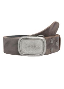 Damen Ledergürtel, grau, modisch, Gr. 95, RETTUNGSRING BY SHOWROOM 019, unifarben, vintage, Rindsleder, Gürtel, Schließe in Used-Optik
