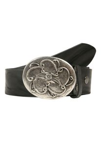 Damen Ledergürtel, schwarz, feminin,klassisch,modisch, Gr. 90, RETTUNGSRING BY SHOWROOM 019, unifarben, Rindsleder, Gürtel, Schließe mit floralem