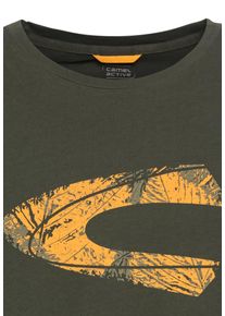 Camel Active Herren T-Shirt, grün, casual, Gr. M, bedruckt, unifarben, Jersey, Obermaterial: 100% Baumwolle, Shirts, mit Logo-Print