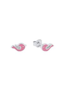 Mädchen Paar Ohrstecker "Vogel, 2037818", Silber 925 (Sterlingsilber), rosa, Prinzessin Lillifee, Silber 925 (Sterlingsilber), Ohrringe, mit Zirkonia