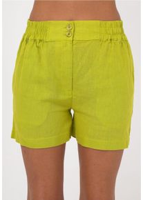 FRESHLIONS Damen Shorts "Amara", grün, casual, Gr. L, unifarben, 100% Leinen, Hosen, im klassischen Design