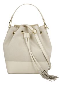 Samantha Look Damen Umhängetasche, beige, Leder, Taschen, echt Leder, Made in Italy