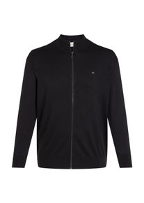 Herren Sweatshirt "BT_COTTON SILK BLEND ZIP JACKET", schwarz, casual, Gr. XXXL, CALVIN KLEIN BIG & TALL, unifarben, Sweatware, Obermaterial: 90%