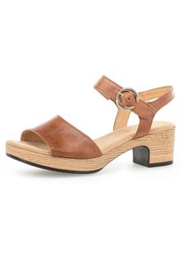 Gabor Damen Sandalette "KRETA", Gr. 38, braun, Kalbsleder, unifarben, klassisch, Schuhe, Blockabsatz, Sommerschuh, Sandale mit Zierschnalle, Weite G