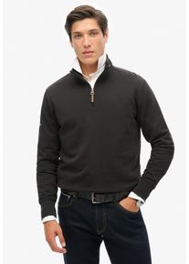 Superdry Herren Sweatshirt "CORE LOGO HENLEY", schwarz, modisch, Gr. M, unifarben, angeraute Sweatware, Obermaterial: 100% Baumwolle, Sweatshirts