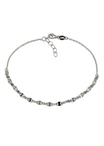 Vivance Damen Fußkette "925 Silber rhodiniert glanz", 23 + 2cm, Silber 925 (Sterlingsilber), weiß, Silber 925 (Sterlingsilber), Fußkettchen