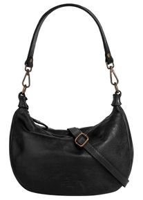 Samantha Look Damen Umhängetasche, schwarz, Leder, unifarben, leicht glänzend, Taschen, echt Leder, Made in Italy