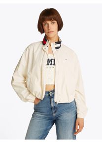 Tommy Jeans Damen Windbreaker "TJW ESSENTIAL JACKET EXT", weiß, casual, Gr. XL, unifarben mit Farbeinsatz, Web, Obermaterial: 100% Polyamid, Jacken,