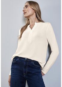 Street One Damen Langarmshirt, weiß, casual, Gr. 46, Jersey, Obermaterial: 95% Viskose, 5% Elasthan, Shirts