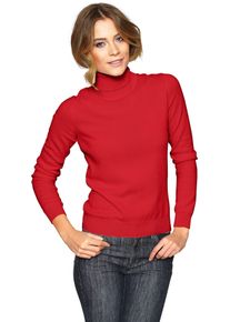 Heine Damen Rollkragenpullover "Rollkragenpullover", rot, Gr. 38, unifarben, 100% Kaschmir, Pullover