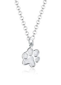 Elli Damen Kette mit Anhänger "Pfote 925 Sterling Silber", 45, ohne Stein, Silber 925 (Sterlingsilber), L: 45cm, silber, Silber 925 (Sterlingsilber),