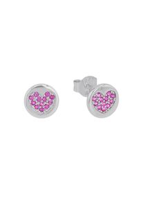 Mädchen Paar Ohrstecker "Herzen, 2037919", Silber 925 (Sterlingsilber), rosa, Prinzessin Lillifee, Silber 925 (Sterlingsilber), Ohrringe, mit