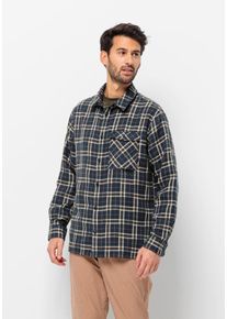 Jack Wolfskin Herren Flanellhemd "MORGENLUFT SHIRT M", blau, Gr. S, OBERSTOFF 100% POLYESTER, Hemden