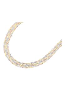 Smart Jewel Damen Collier "Heringbonekette tricolor, Silber 925", 45cm, Silber 925 (Sterlingsilber), bunt, Silber 925 (Sterlingsilber), Halsketten