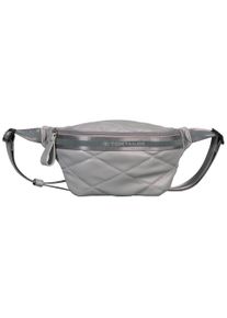 Tom Tailor Damen Bauchtasche "Mica", grau, Polyurethan, beschichtet, leicht glänzend, gemustert, kontrastfarbene Details, Waffelmuster, Taschen, aus