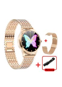 TPFNet Damen Smart Watch / Fitness Tracker IP68 - Milanaise Armband - Android & IOS - Gold