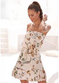 Buffalo Bandeaukleid mehrfarbig Gr. 40 für Damen. Ohne Ausschnitt und Allover-Druck. Figurumspielend. Nachhaltig.